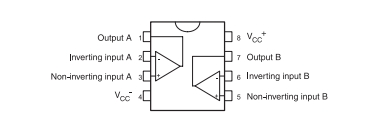 Pin diagram of LM2904DT